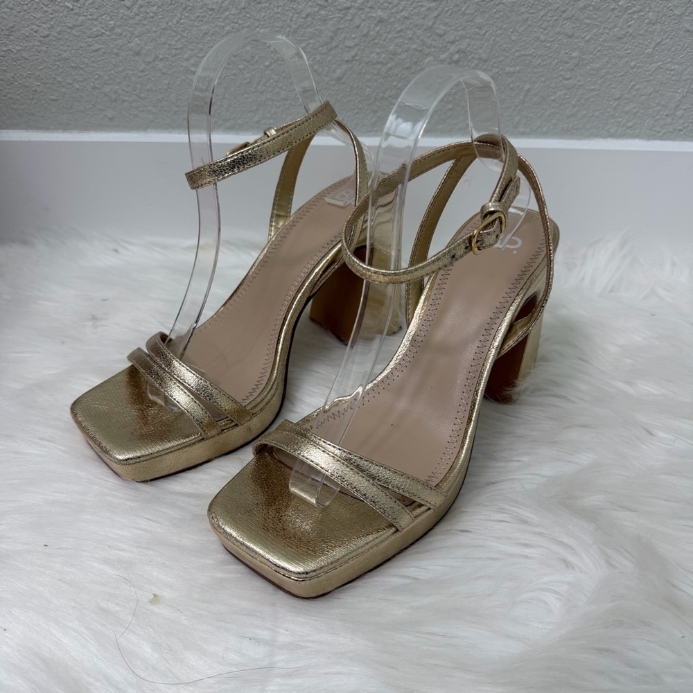 Nordstrom BP Reynna Platform Sandal Gold Sz 9